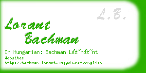 lorant bachman business card
